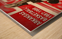 1987 Arkansas Razorbacks Basketball Art Remix Wood print