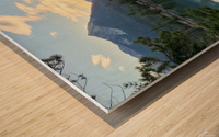 Mountain Lake Sunset Wood print