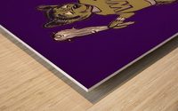 Vintage Washington Husky Cartoon Art Wood print