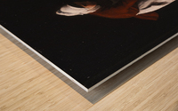 A woman cleaning a barrel Wood print