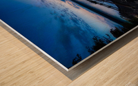Docks on Cayuga Lake at sunset Wood print