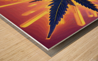 Neon Leaf  Wood print
