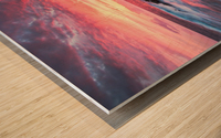 Colorful Sunset at Wild Coast on the Canary Islands Impression sur bois