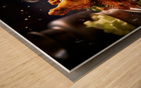 Crispy chicken wings Juicy Wood print