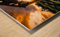 Last sunset for the coal trestle  Wood print