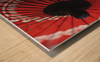 Japanese red umbrella; Kyoto, Japan Wood print