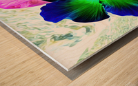 BLU N YELLO HiBiSCUS Wood print