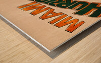 Throwback Miami Hurricanes Helmet Art Wood print