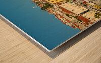 Small boats in the harbour of Mali on the island of Losinj in the Adriatic Sea Croatia Wood print