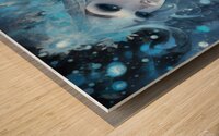 Mystical Ice Queen - Fantasy Winter Goddess Portrait in Blue Tones Wood print