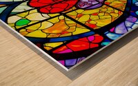 Hearts in a Stained Glass Window Wood print
