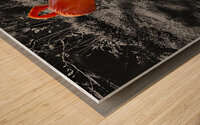 Flamingos Tucked Wood print