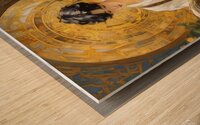 Vintage Aesthetic Book Lover - Golden Celestial Reading Painting Wood print