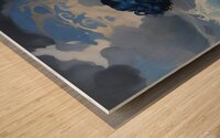 Mystical Ocean Goddess with Blue Hair in Surreal Dreamlike Wave Art Wood print