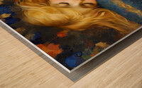Dreamy Sleeping Child in Floral Quilt - Soft Vintage Bedtime Painting Wood print