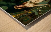 Art Nouveau Goddess in Enchanted Garden – Vintage Fantasy Woman Fine Art Print Wood print