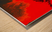 Vibrant Red and Black Abstract Forest Wood print