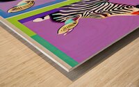 Three Zebras Wood print
