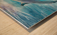 Dolphins in the ocean Wood print