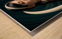 Ai portrait of a young woman in a futuristic world Wood print