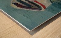 White Rowboat and Reflection Wood print