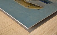 White and Blue Rowboat Wood print