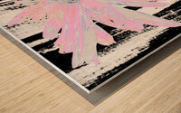  Abstract Pink Daisy Flower on an Abstract Black and White Background   Wood print