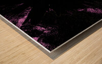  Dark Back Double Daisy Flower on a Dark Pink and Black Abstract Background Wood print