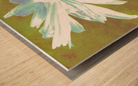 Abstract Minty Daisy Flower on an Abstract Fawn Background Wood print