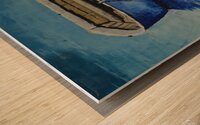 Blue Rowboat Wood print