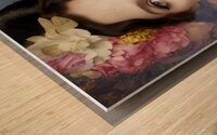 Romantic Floral Portrait of a Woman with Vintage Style and Renaissance Beauty Wood print