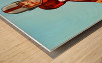 1950s football art remix Wood print