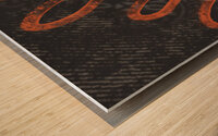 Linen and Orange Loops on Grey Wood print