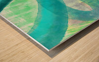 Cyan Loops Abstracy II Wood print
