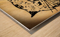 1940s wildcat mascot art Wood print