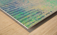 Blue Pastel Abstract With Writing  Wood print