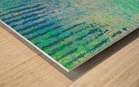 Dark Blue Pastel Abstract With Writing Wood print
