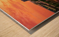 Augusta GA Skyline at Sunset Aerial View DJI 0002 Wood print