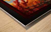 A Cabin In Autumn Woods Captivating AI Concept Art by Xzendor7 Wood print