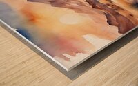 Watercolor painting of a desert landscape Wood print