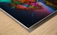 The most incredible tree  of  very colorful star Wood print